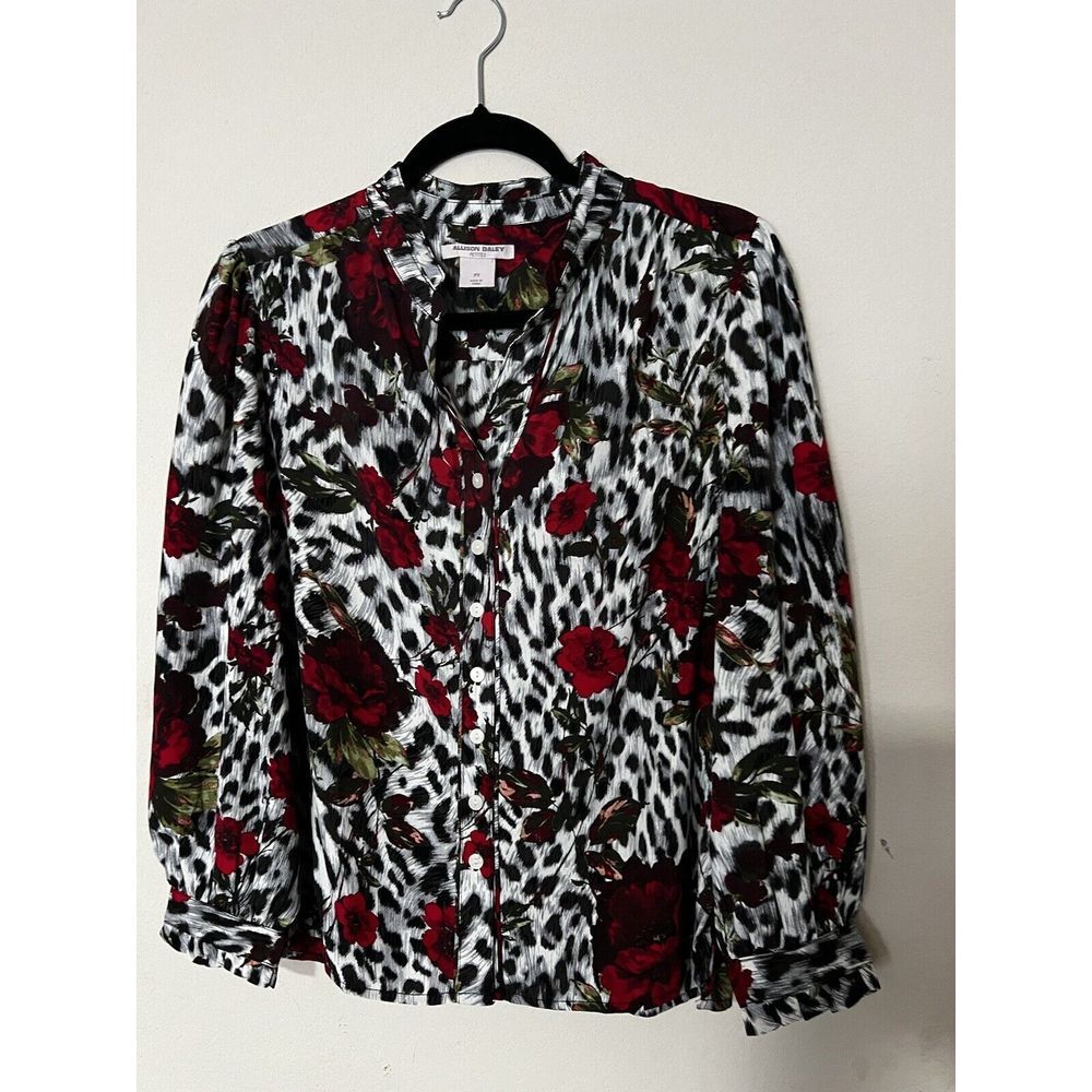 ALLISON DALEY Petite‎ Small Animal Print Top Lightweight